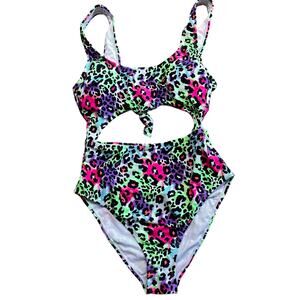 Salt + Cove Neon Leopard Swimsuit